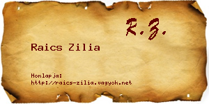 Raics Zilia névjegykártya